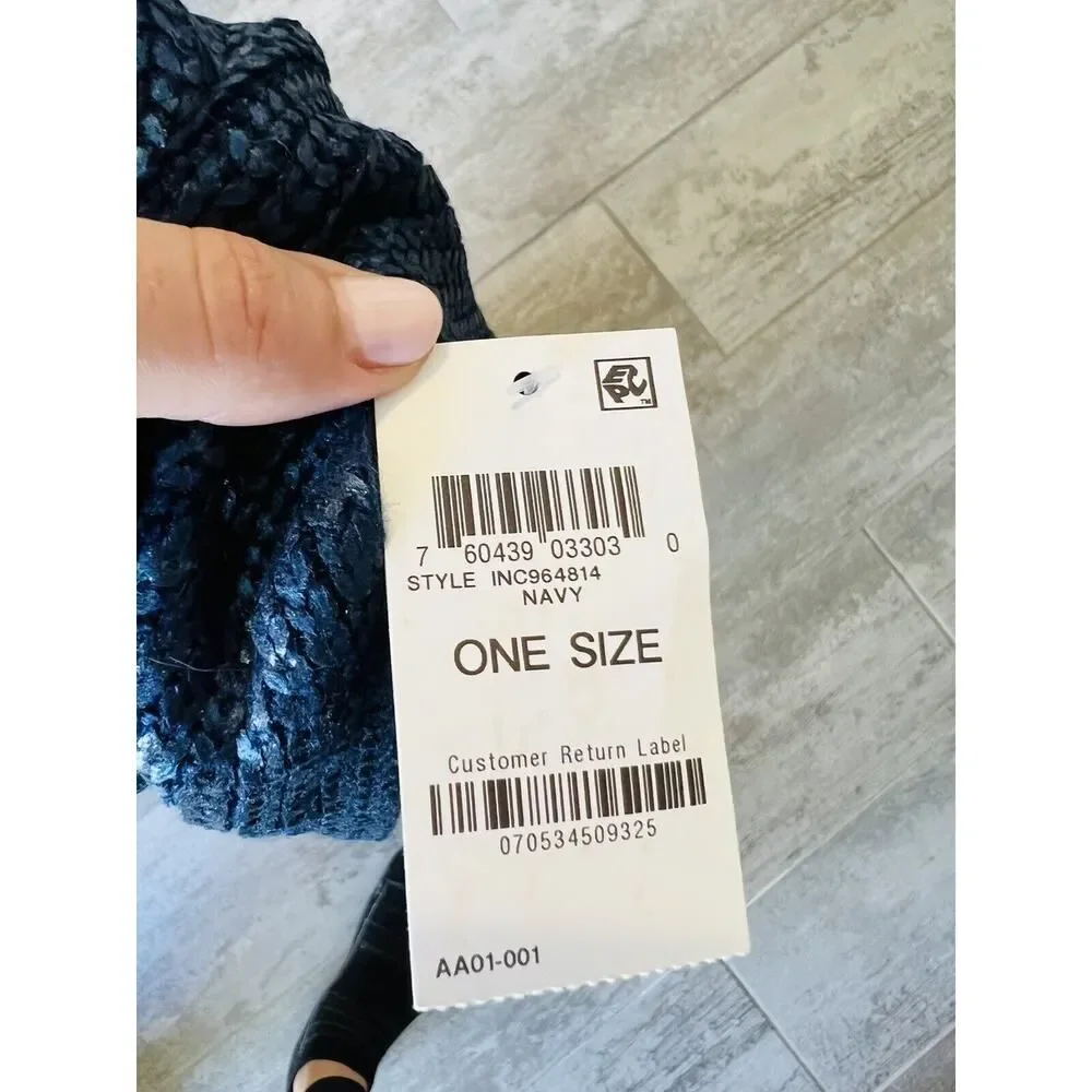 $40 INC International Concepts Blue Liquid Shine Infinity Scarf Wrap Cowl NEW